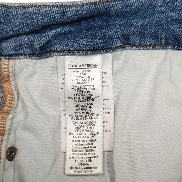 EUC Good American Good Straight Frayed High Waist Ankle Straight Leg Jeans Sz 18 - Picture 6 of 10